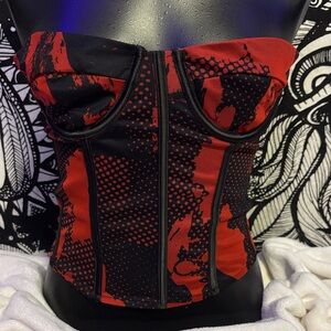 Edikted Red and Black Crop Top